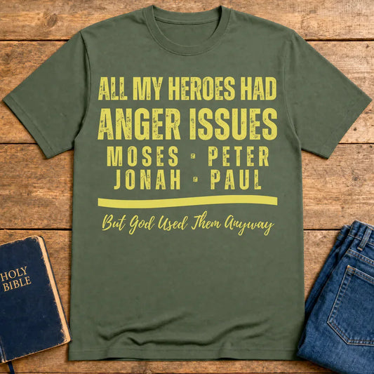 Anger Issues Heroes T-Shirt - Military Green