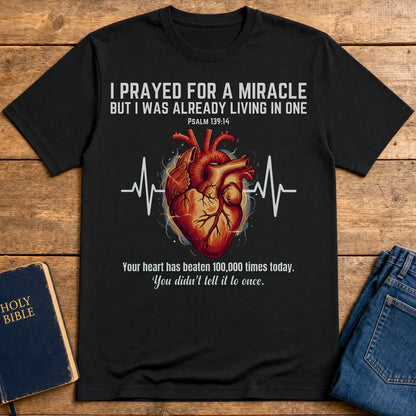 Grateful Heartbeat Reminder T-Shirt - Black