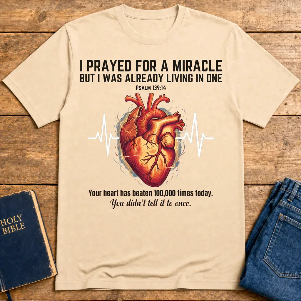 Grateful Heartbeat Reminder T-Shirt - Natural
