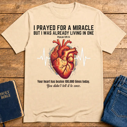 Grateful Heartbeat Reminder T-Shirt - Natural