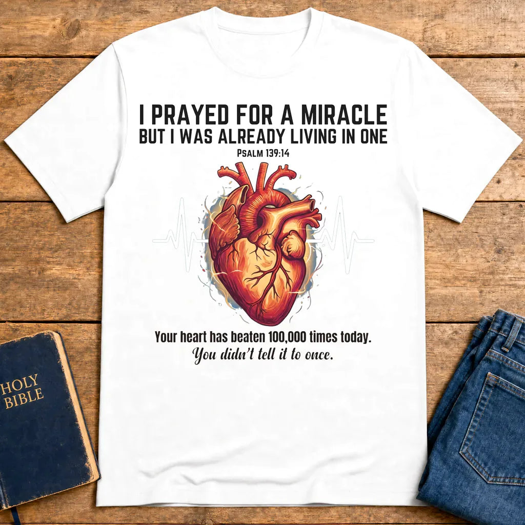 Grateful Heartbeat Reminder T-Shirt - White