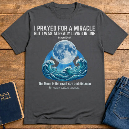 Moon‑Powered Oceans T-Shirt - Charcoal