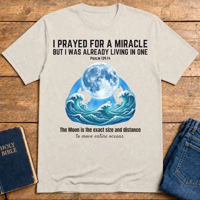 Moon‑Powered Oceans T-Shirt - Ice Grey