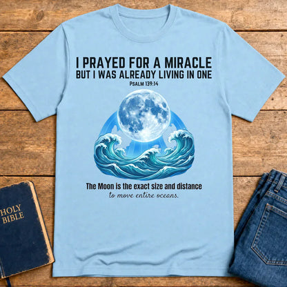 Moon‑Powered Oceans T-Shirt - Light Blue