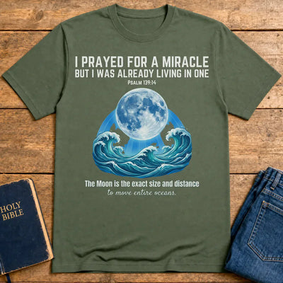 Moon‑Powered Oceans T-Shirt - Military Green
