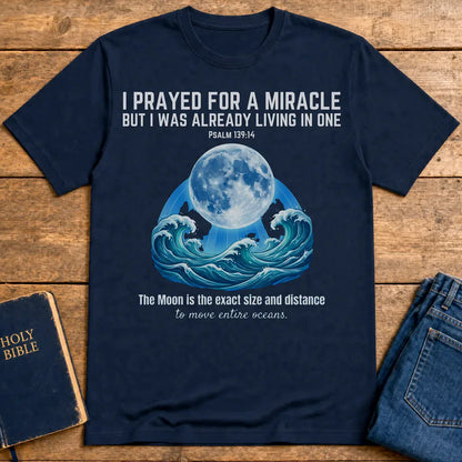 Moon‑Powered Oceans T-Shirt - Navy