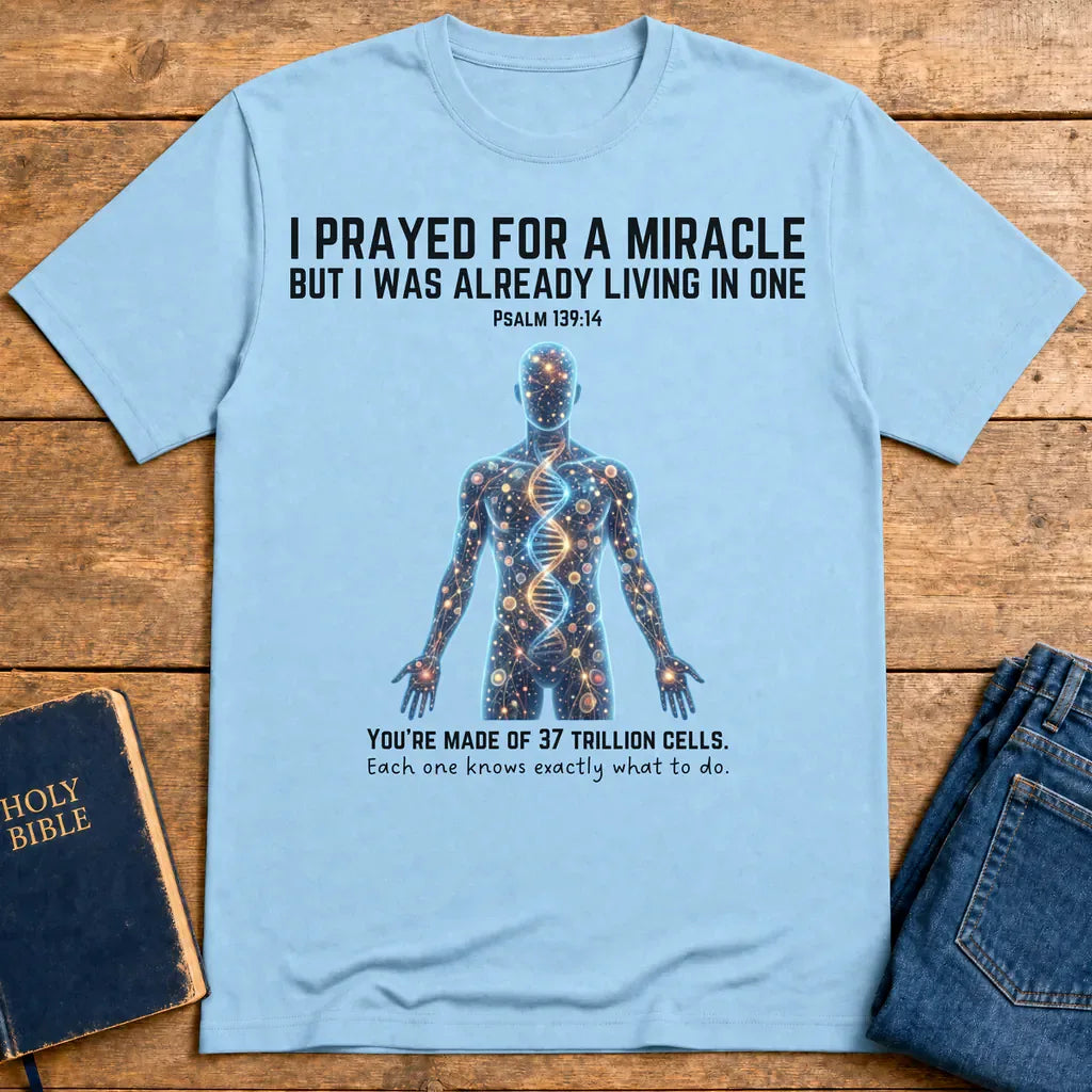 Fearfully & Wonderfully Made T-Shirt - Light Blue