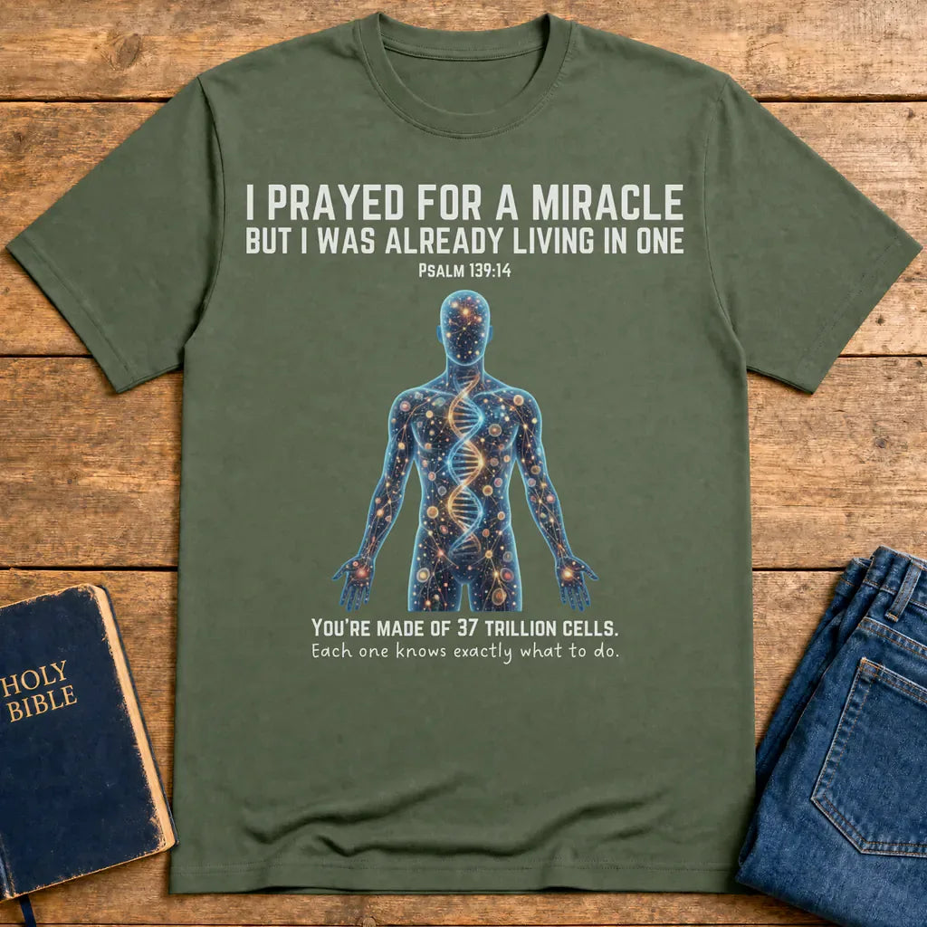 Fearfully & Wonderfully Made T-Shirt - Military Green