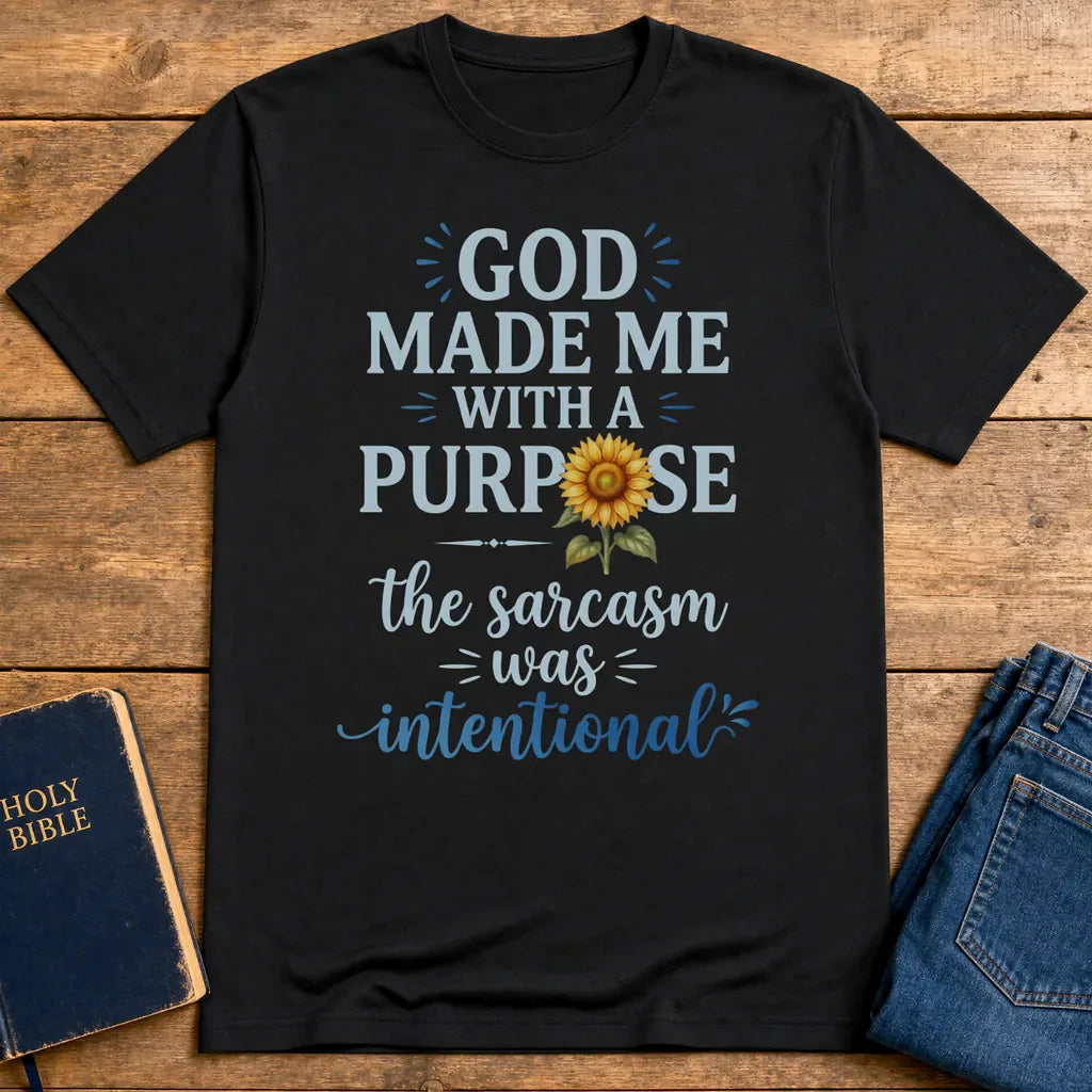 Purposeful Sarcasm Sunflower T-Shirt - Black