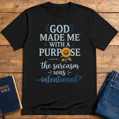Purposeful Sarcasm Sunflower T-Shirt - Black