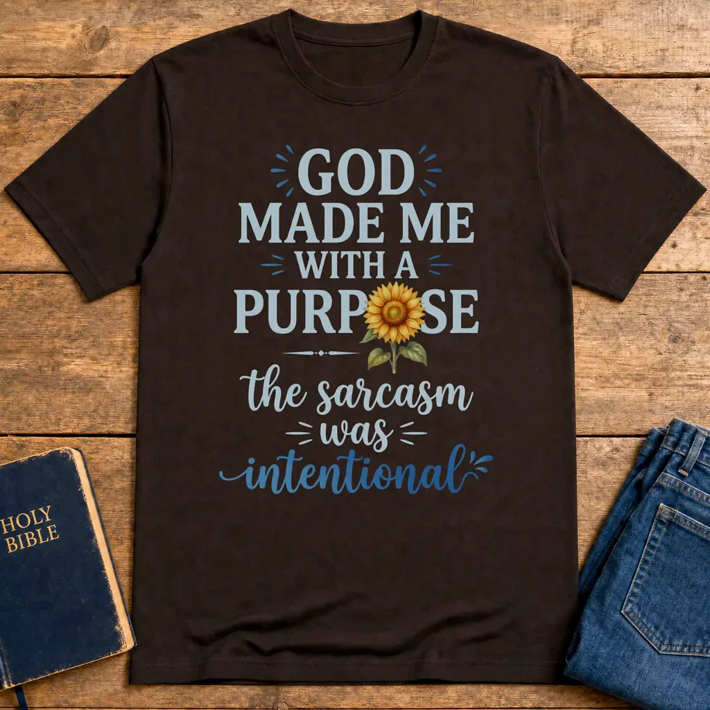 Purposeful Sarcasm Sunflower T-Shirt - Dark Chocolate