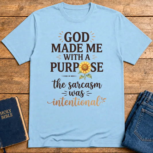 Purposeful Sarcasm Sunflower T-Shirt - Light Blue