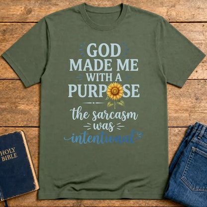 Purposeful Sarcasm Sunflower T-Shirt - Military Green