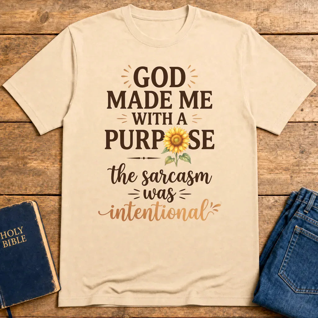 Purposeful Sarcasm Sunflower T-Shirt - Natural
