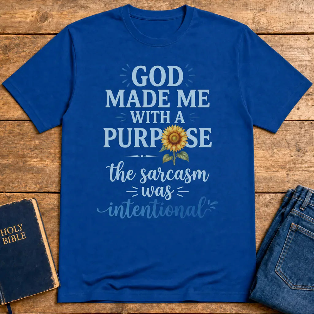 Purposeful Sarcasm Sunflower T-Shirt - Royal