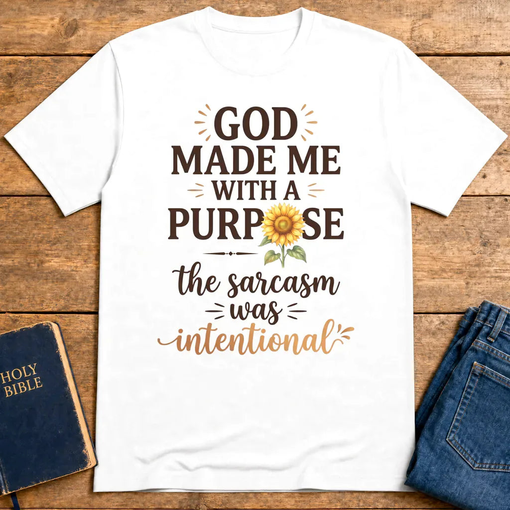 Purposeful Sarcasm Sunflower T-Shirt - White