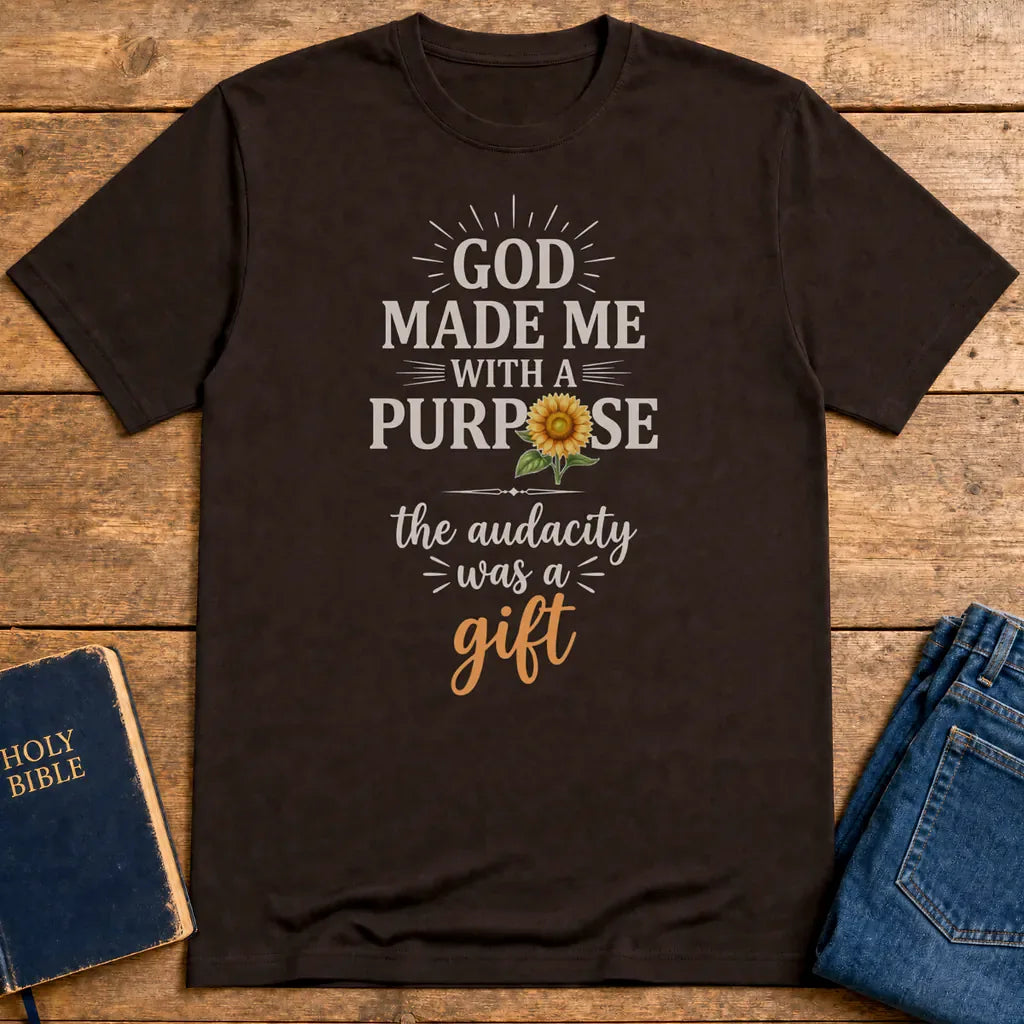Purpose and Audacity T-Shirt - Dark Chocolate