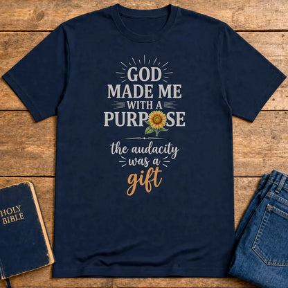 Purpose and Audacity T-Shirt - Navy
