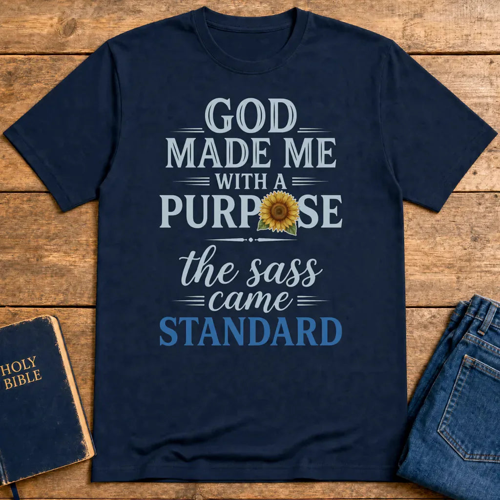God Made Me With Sass T-Shirt - Navy