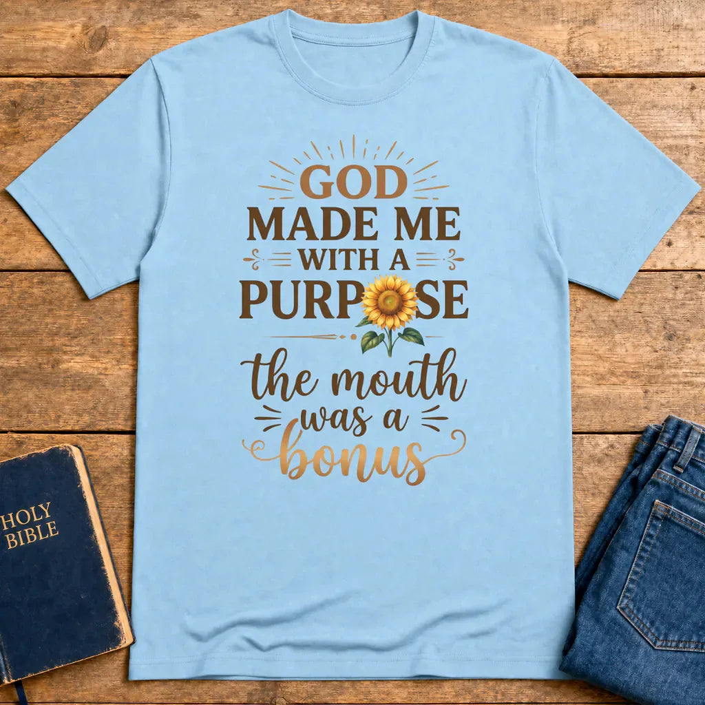Purpose and Bonus Mouth T-Shirt - Light Blue