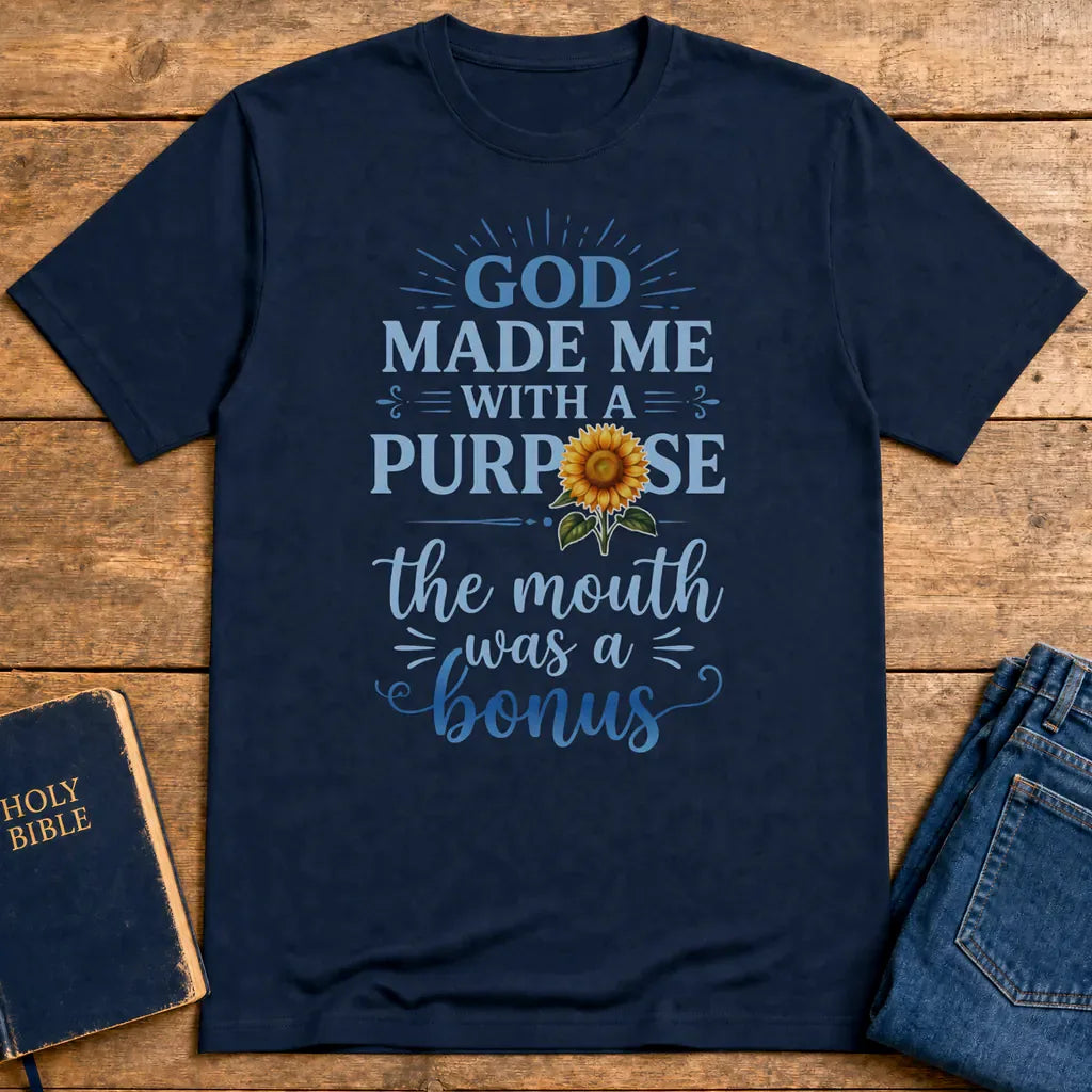 Purpose and Bonus Mouth T-Shirt - Navy