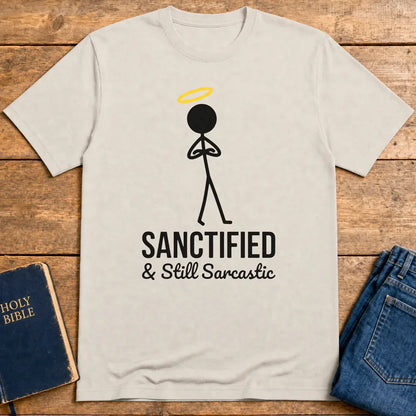 Sanctified & Sarcastic T-Shirt - Ice Grey