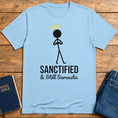Sanctified & Sarcastic T-Shirt - Light Blue