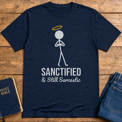 Sanctified & Sarcastic T-Shirt - Navy