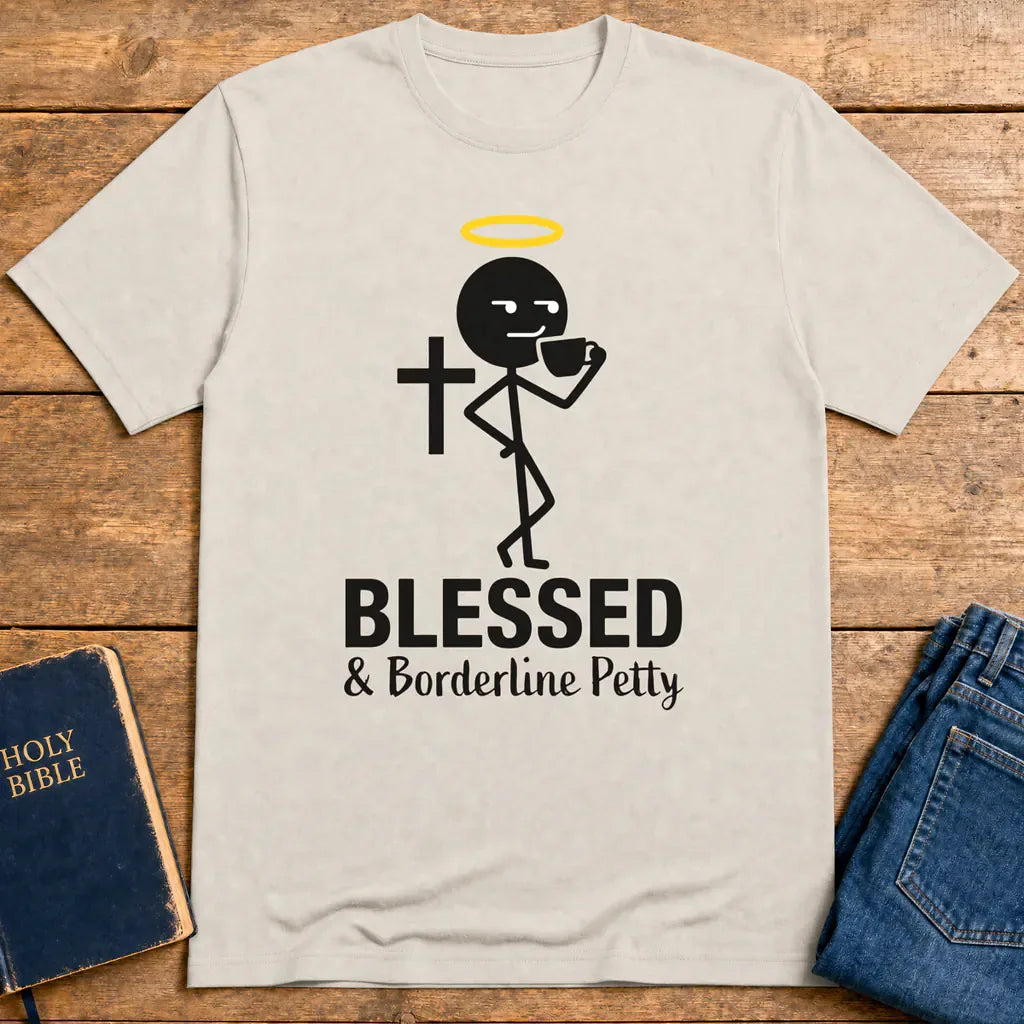 Blessed & Borderline Petty T-Shirt - Ice Grey