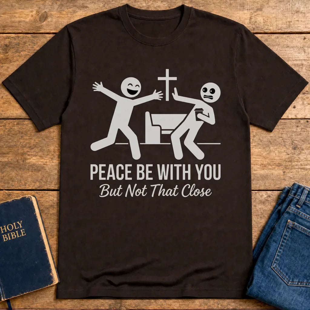 Peace Be With You T‑Shirt - Dark Chocolate