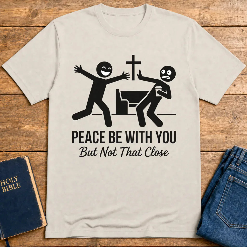 Peace Be With You T‑Shirt - Ice Grey
