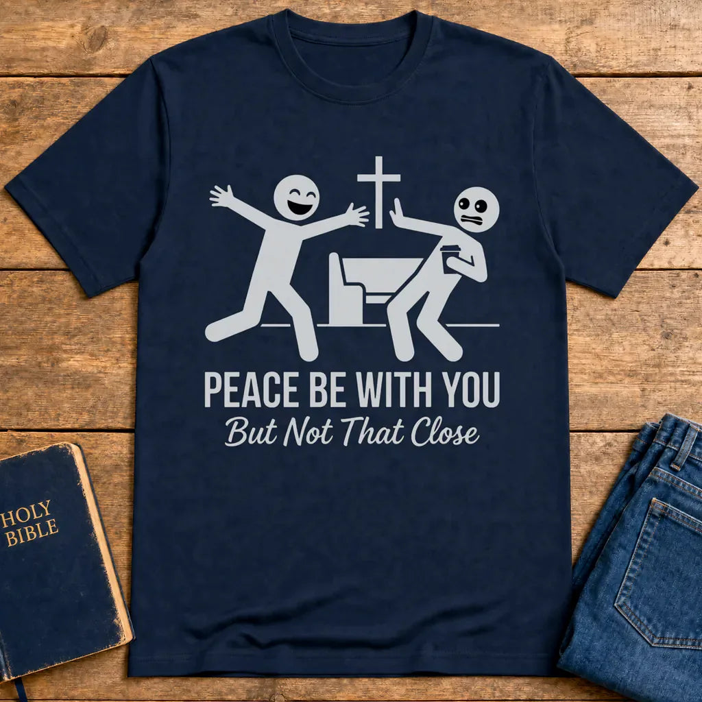 Peace Be With You T‑Shirt - Navy