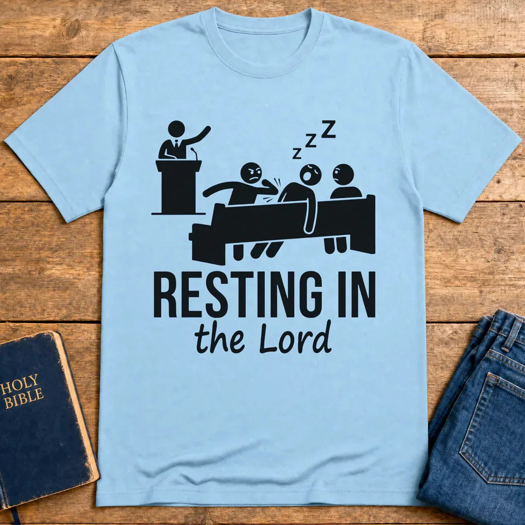 Resting in the Lord T-Shirt - Light Blue