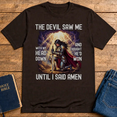 Warrior Prayer Victory T-Shirt - Dark Chocolate