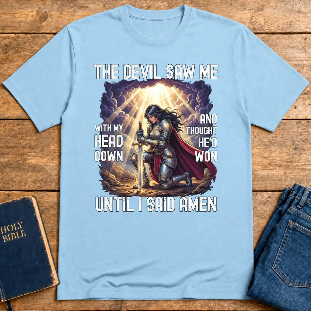 Warrior Prayer Victory T-Shirt - Light Blue