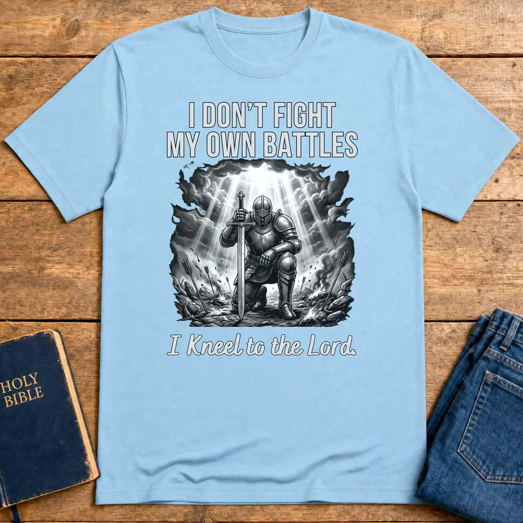 Kneel to the Lord T-Shirt - Light Blue