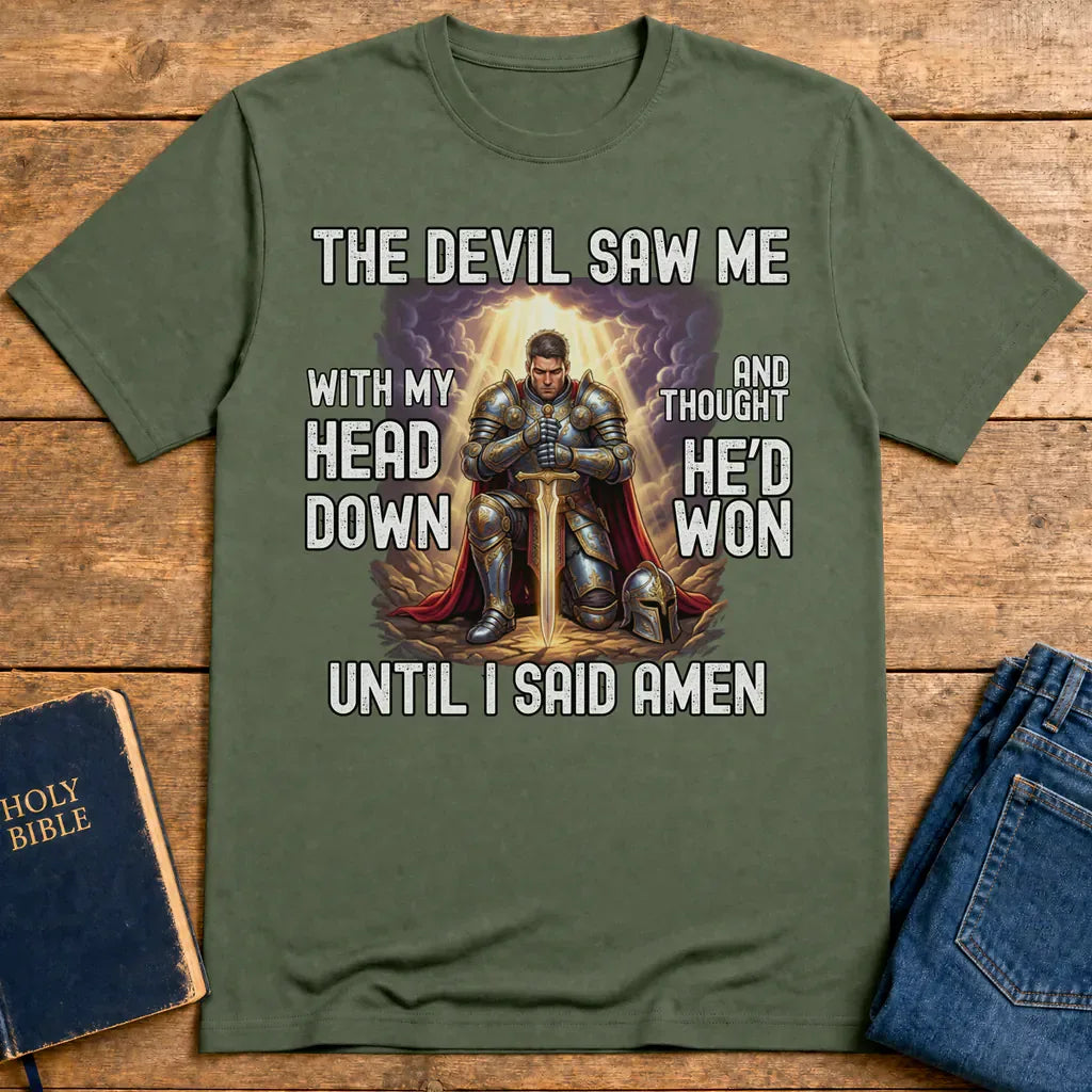 Warrior of Faith Amen T-Shirt - Military Green