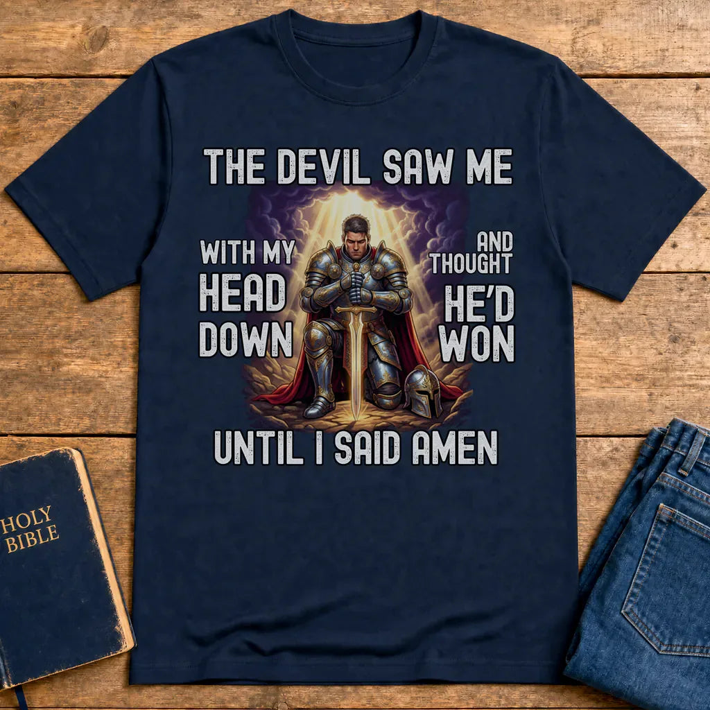 Warrior of Faith Amen T-Shirt - Navy
