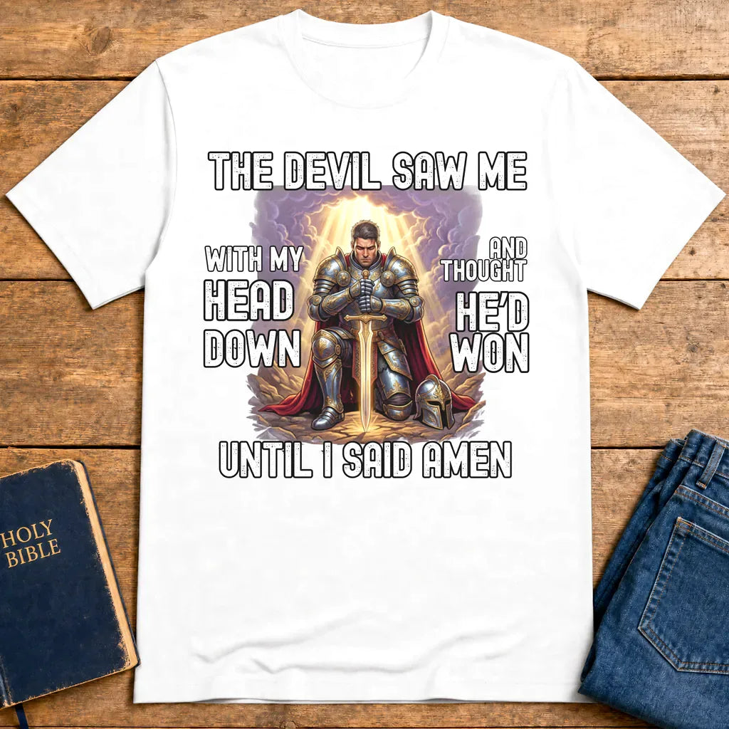 Warrior of Faith Amen T-Shirt - White