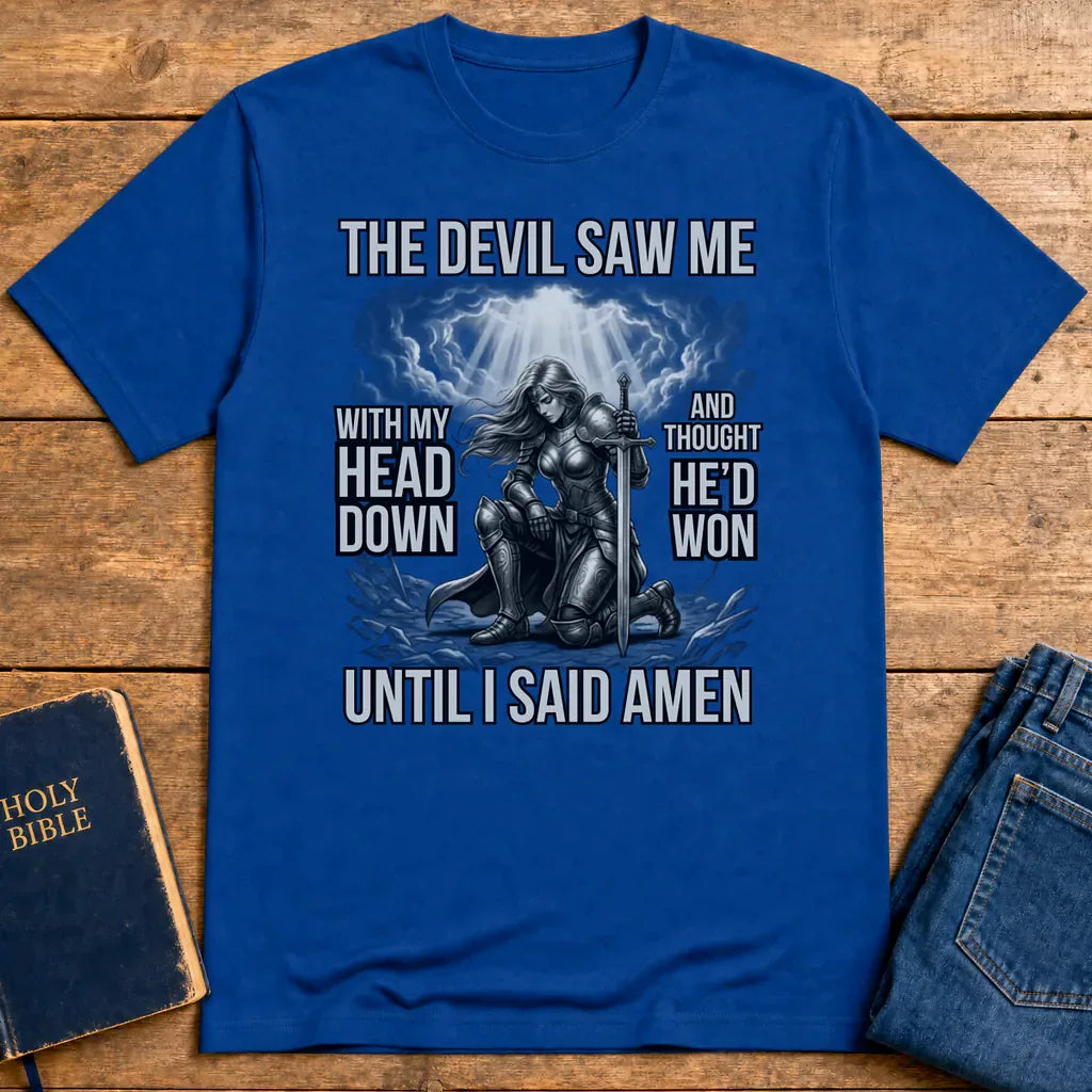 Warrior of Amen Faith Armor T-Shirt - Royal