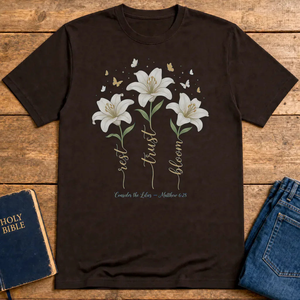 Rest Trust Bloom T-Shirt - Dark Chocolate