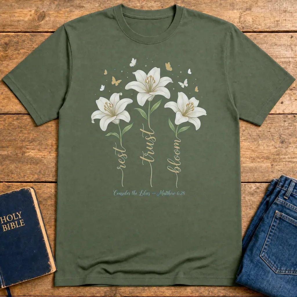 Rest Trust Bloom T-Shirt - Military Green