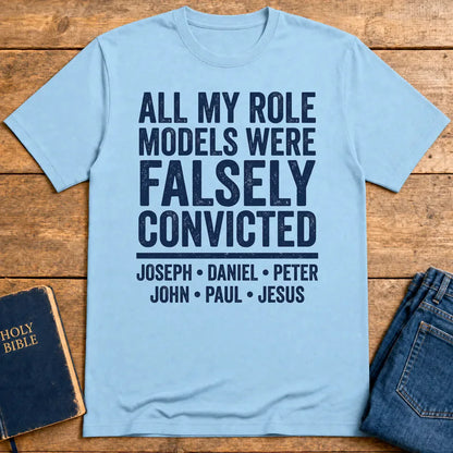 Falsely Convicted Role Models T-Shirt - Light Blue