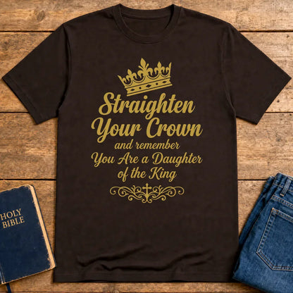 Daughter of the King Crown T-Shirt - Dark Chocolate