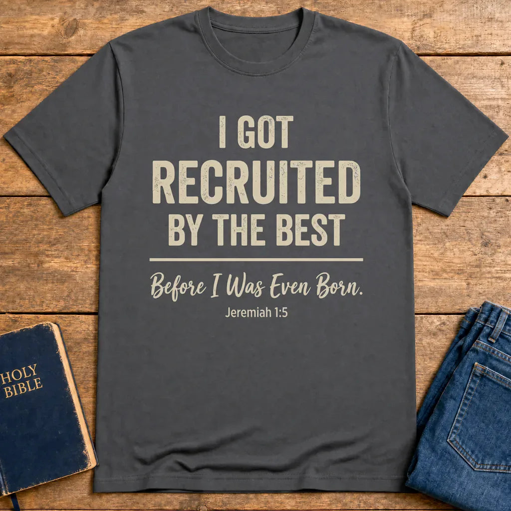 Recruited by the Best T-Shirt - Charcoal