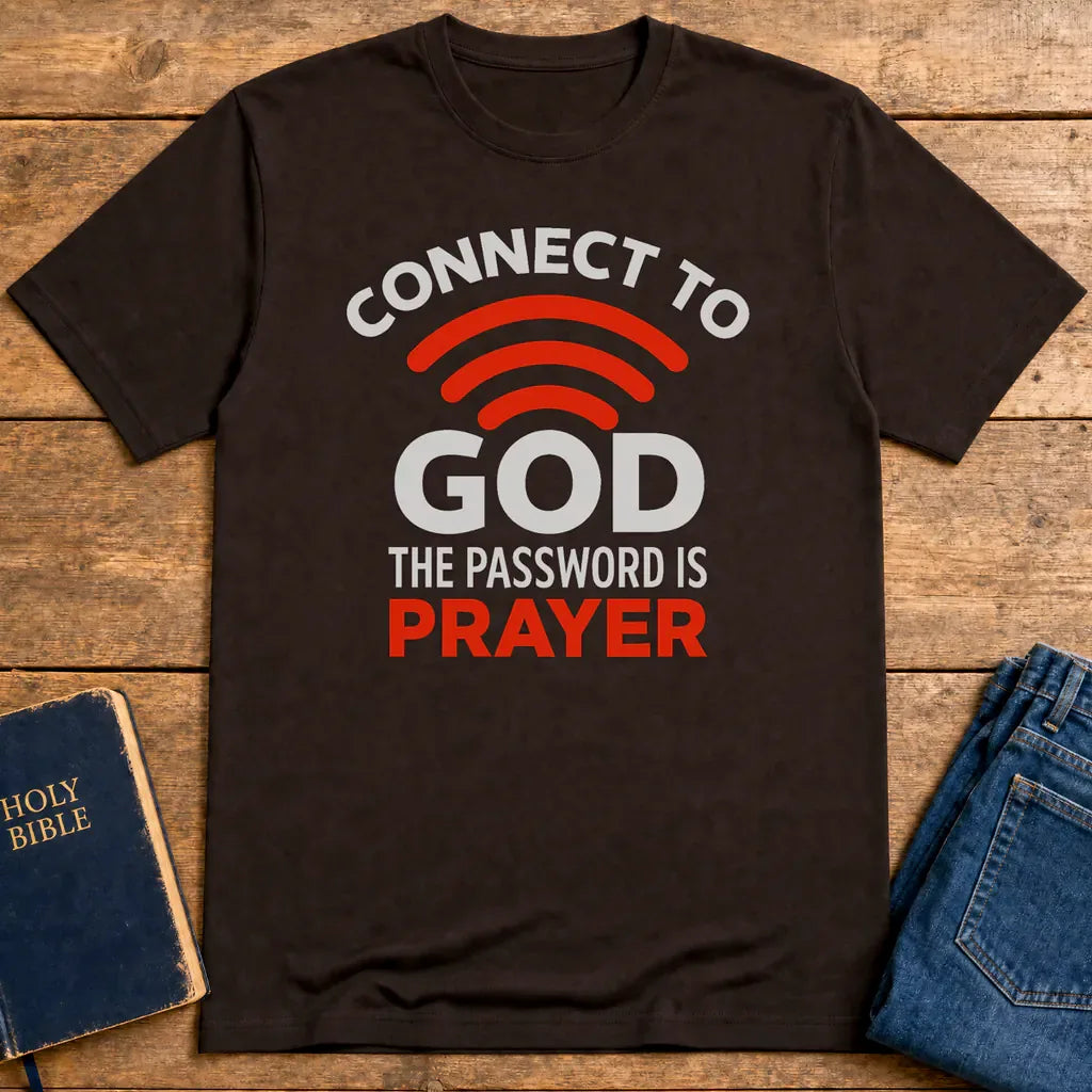 Connected Through Prayer T-Shirt - Dark Chocolate