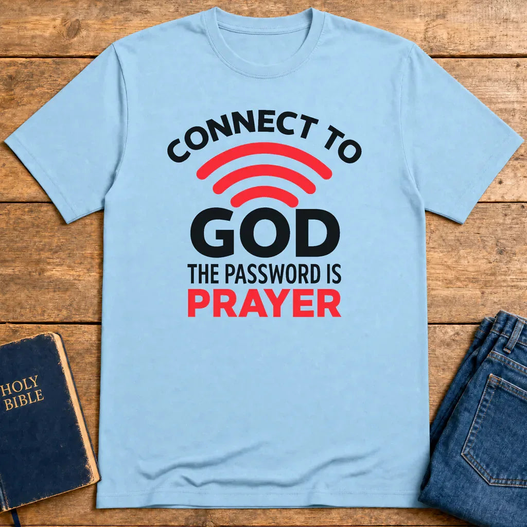 Connected Through Prayer T-Shirt - Light Blue
