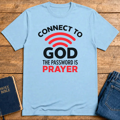 Connected Through Prayer T-Shirt - Light Blue