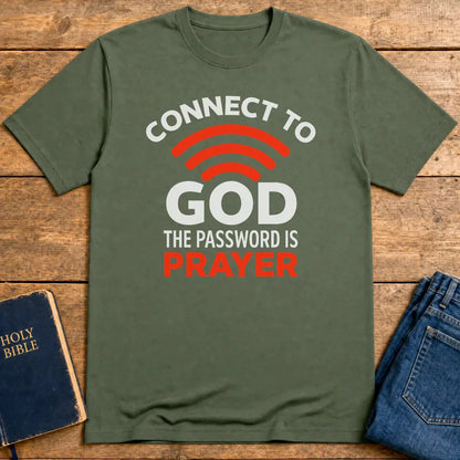 Connected Through Prayer T-Shirt - Military Green