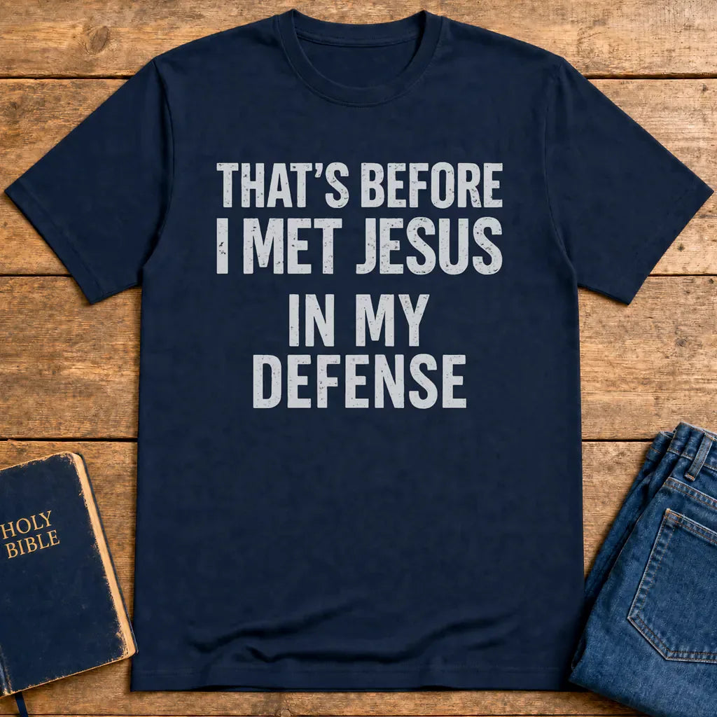 Before I Met Jesus T-Shirt - Navy